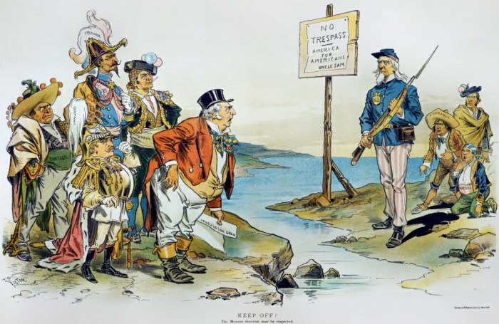 Political cartoon for monroe doctrine