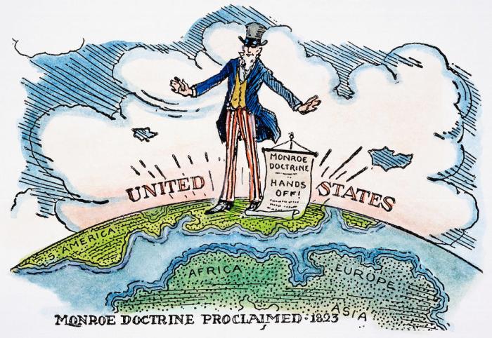 Political cartoon for monroe doctrine